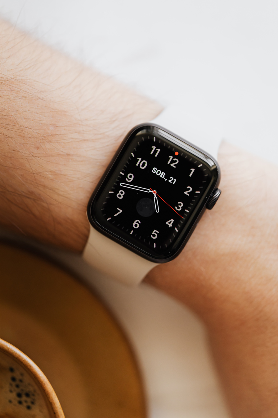 Crop person with smart watch on wrist